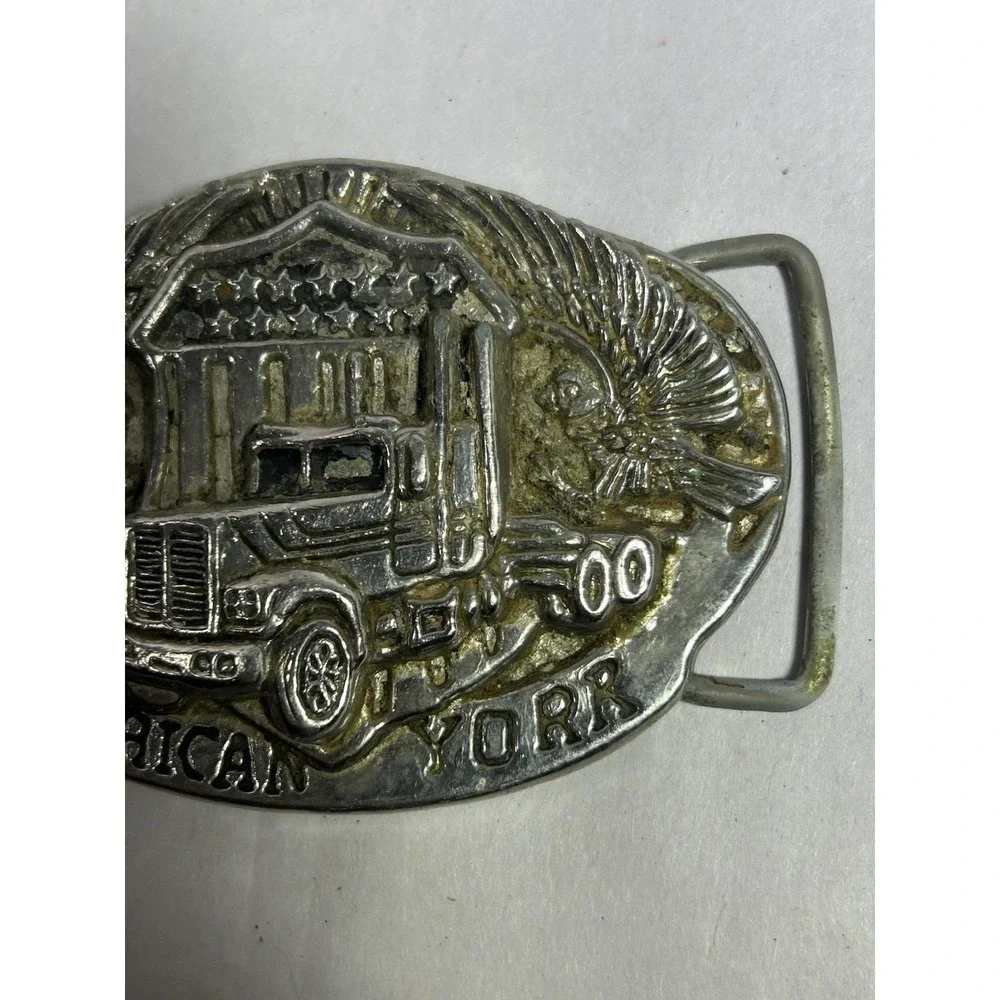 Vintage American Ameria York Semi Eagle USA Belt Buckle Men Shield - Picture 3 of 4